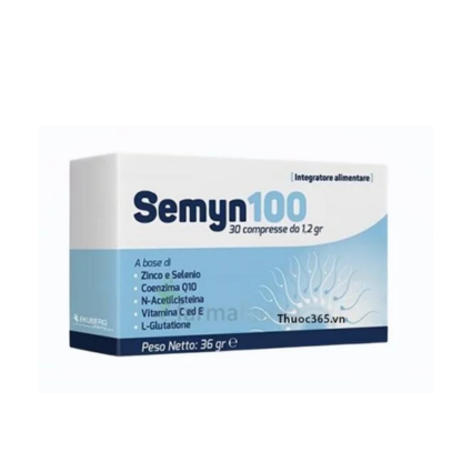 Viên Uống SEMYN 100 - Hỗ Trợ Chất Lượng Tinh Trùng Nam Giới - Hộp 30 Viên x 1.2g