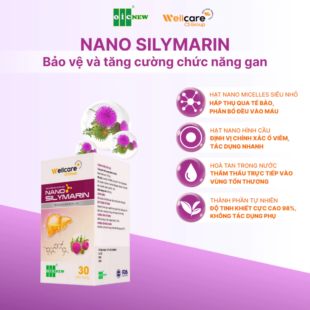 Viên Uống Nano Silymarin Wellcare - Lọ 30 Viên - Ảnh 2