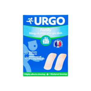Băng Cá Nhân Urgo Family - Độ Dính Cao, Co Giãn Tốt - Size 2cm x 6cm, 10 Miếng