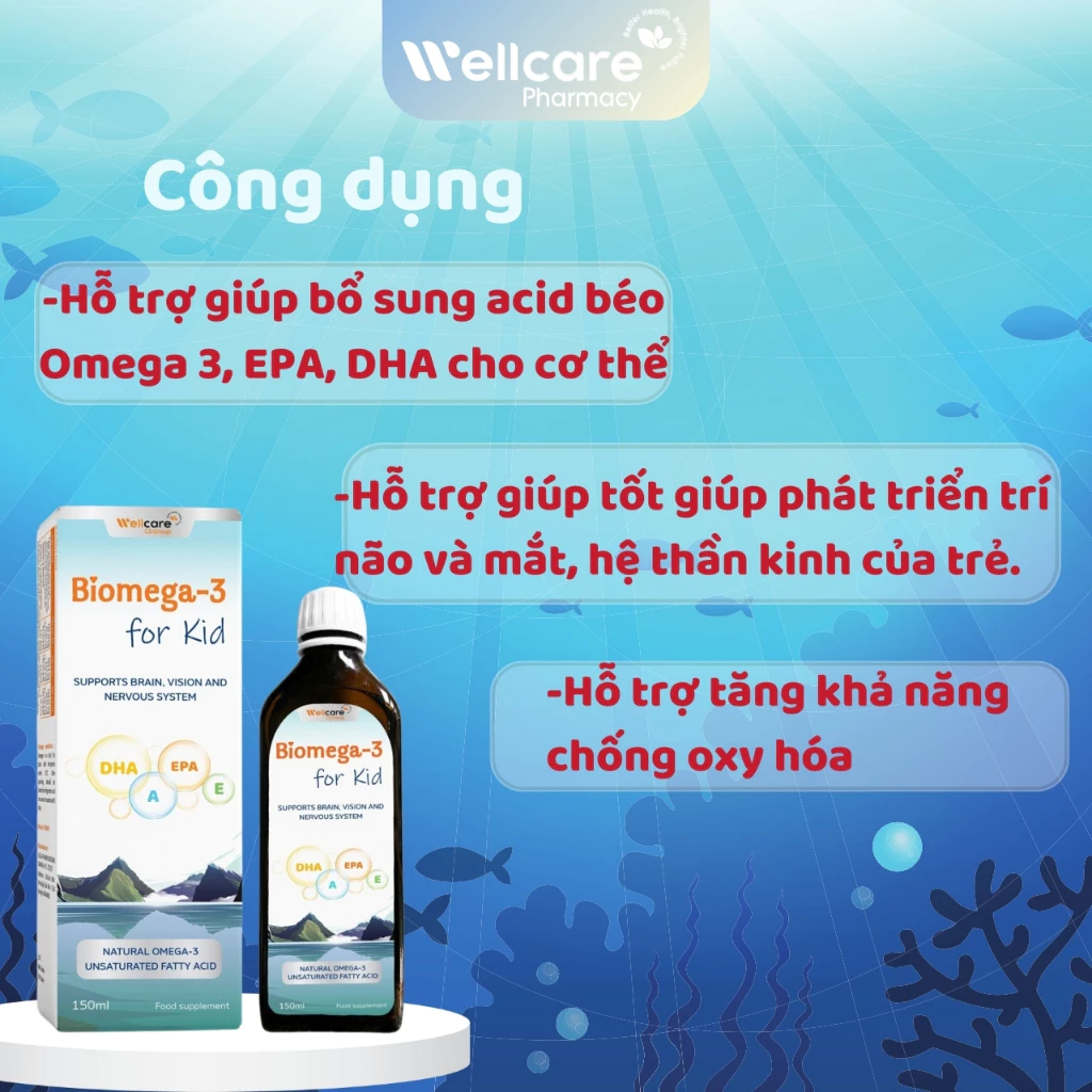 Dung Dịch Biomega-3 For Kid - DHA & EPA - Chai 150ml - Ảnh 2
