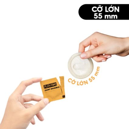 Bao cao su PLAYAH Giant Invisible - Siêu mỏng, thiết kế khổng lồ - Hộp 10 cái - Ảnh 4