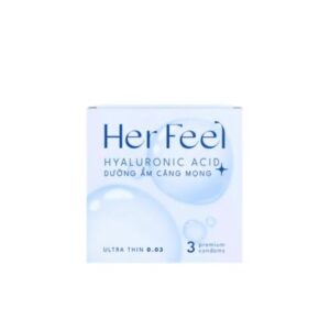Bao cao su PlayAh Her Feel HA - Siêu mỏng, dưỡng ẩm - Hộp 3 Cái