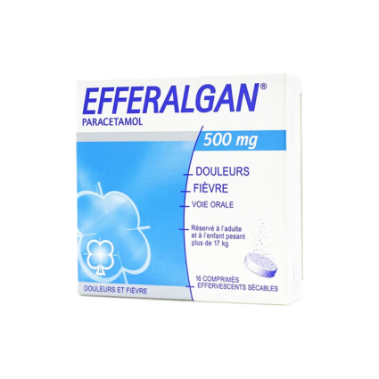 Viên Sủi Efferalgan 500mg - Giảm Đau Đầu, Hạ Sốt - Hộp 4 Vỉ x 4 Viên