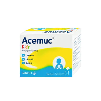 Bột Pha Uống Acemuc Kids 200mg - Hộp 30 Gói