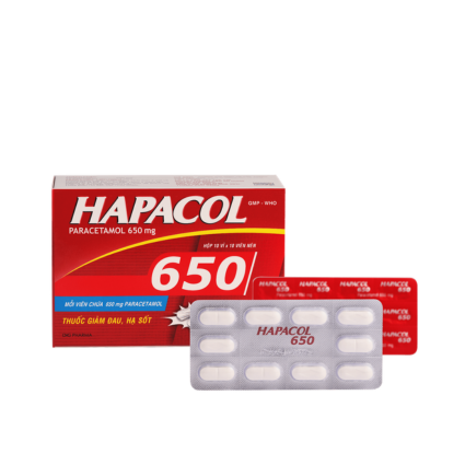 Viên Nén Hapacol 650mg - Giảm Đau Nhẹ Đến Vừa, Hạ Sốt - Hộp 10 Vỉ x 10 Viên