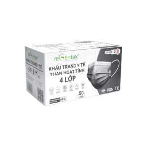 Khẩu Trang Y Tế 4 Lớp Regentox Than Hoạt Tính – Hộp 50 Cái