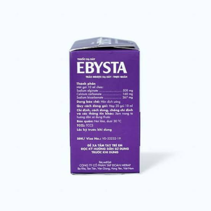 Gel Uống Ebysta Merap - Sodium Alginate - Hộp 20 Gói x 10ml - Ảnh 3