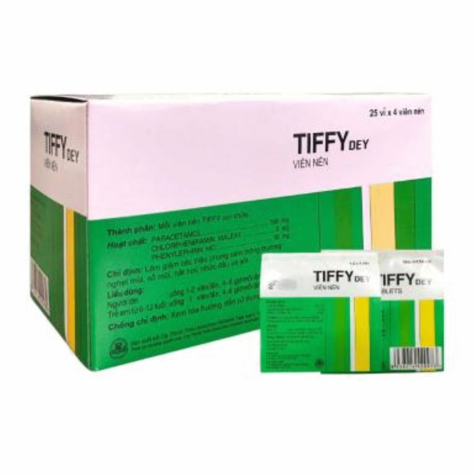 Tiffy Tiffy viên (25 vỉ x 4 viên) – Giảm nhanh triệu chứng cảm cúm