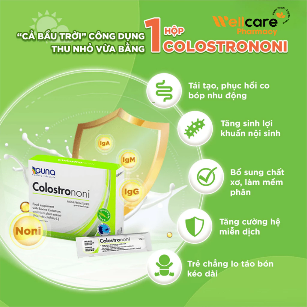 Bột Pha Uống ColostroNoni - Sữa Non Bò & Chiết Xuất Nhàu - Hộp 24 Gói - Ảnh 3