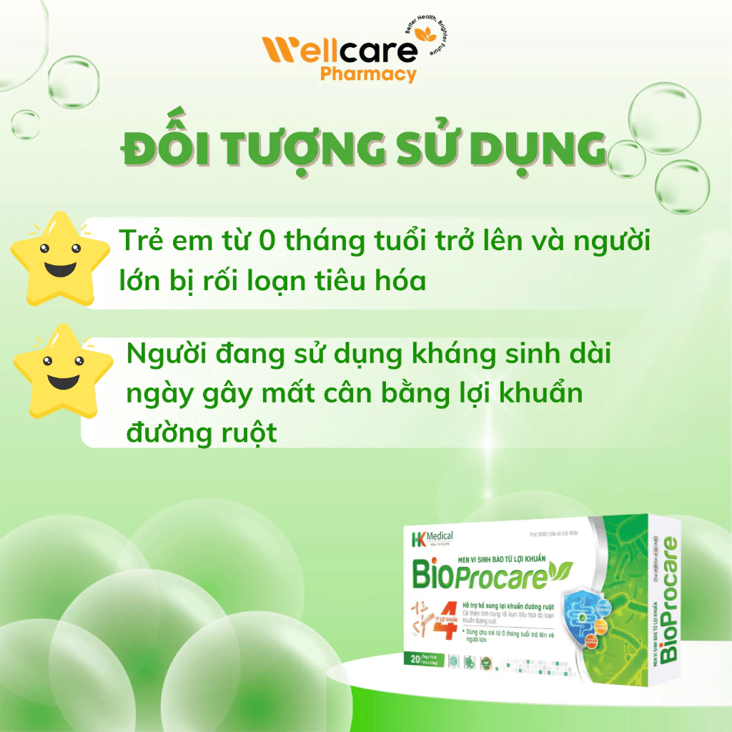 Men Vi Sinh BIOPROCARE - Hỗ trợ Tiêu Hóa, Cân bằng Hệ Vi Sinh Đường Ruột - Hộp 20 Ống - Ảnh 3