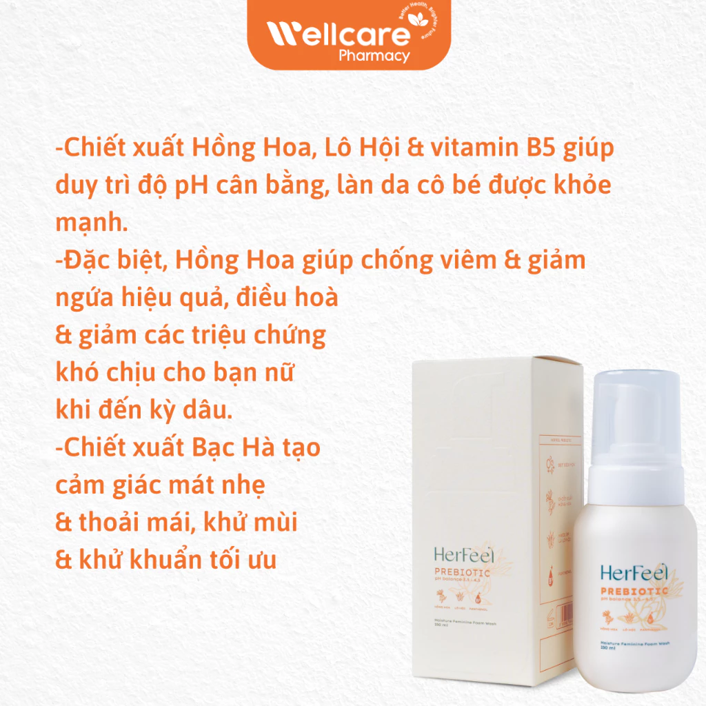 Bọt vệ sinh phụ nữ PlayAh Her Feel Prebiotic Rose Foam - Sạch dịu nhẹ, hương thơm tự nhiên - Chai 150ml - Ảnh 3