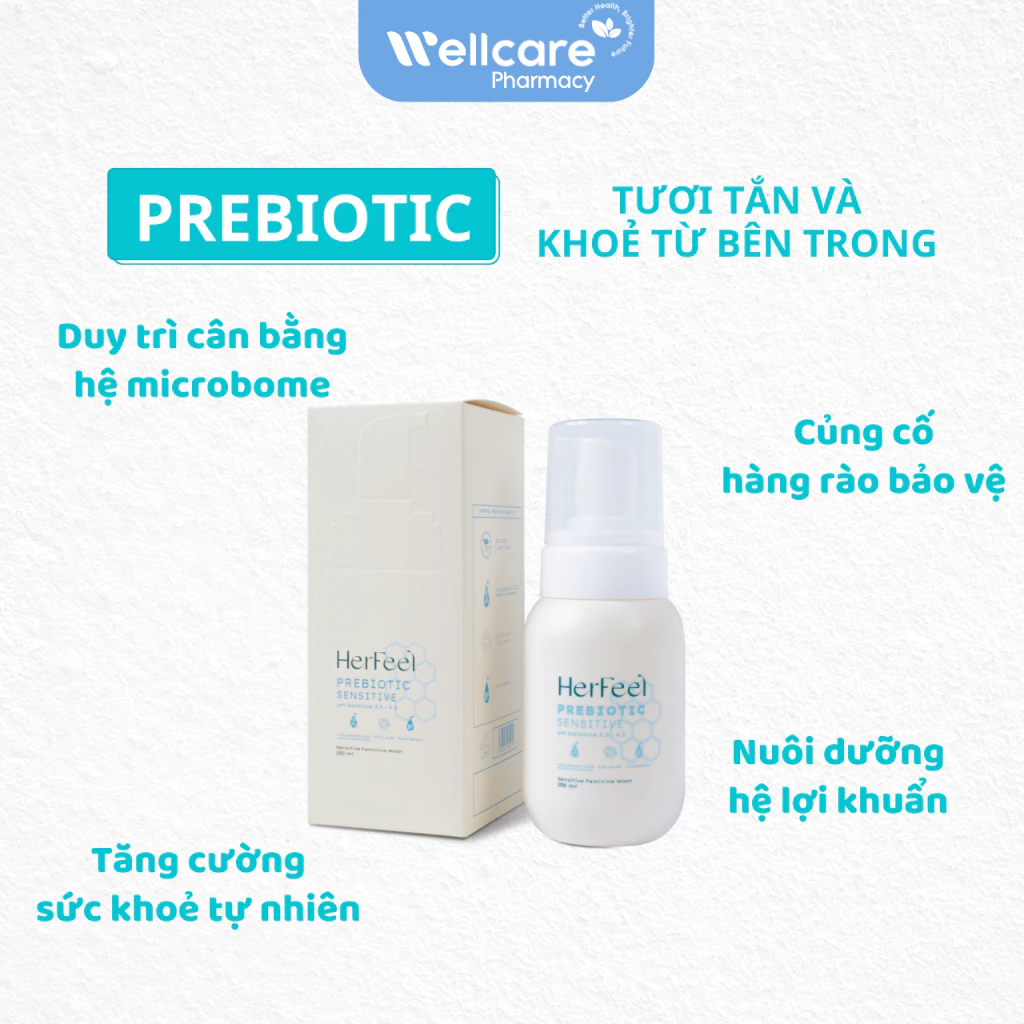 Bọt vệ sinh phụ nữ PlayAh Her Feel Prebiotic Sensitive - Chai 150ml - Ảnh 4
