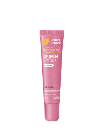 Cancer Council Lip Balm Raspberry SPF50+ - Son dưỡng môi có màu, chống nắng