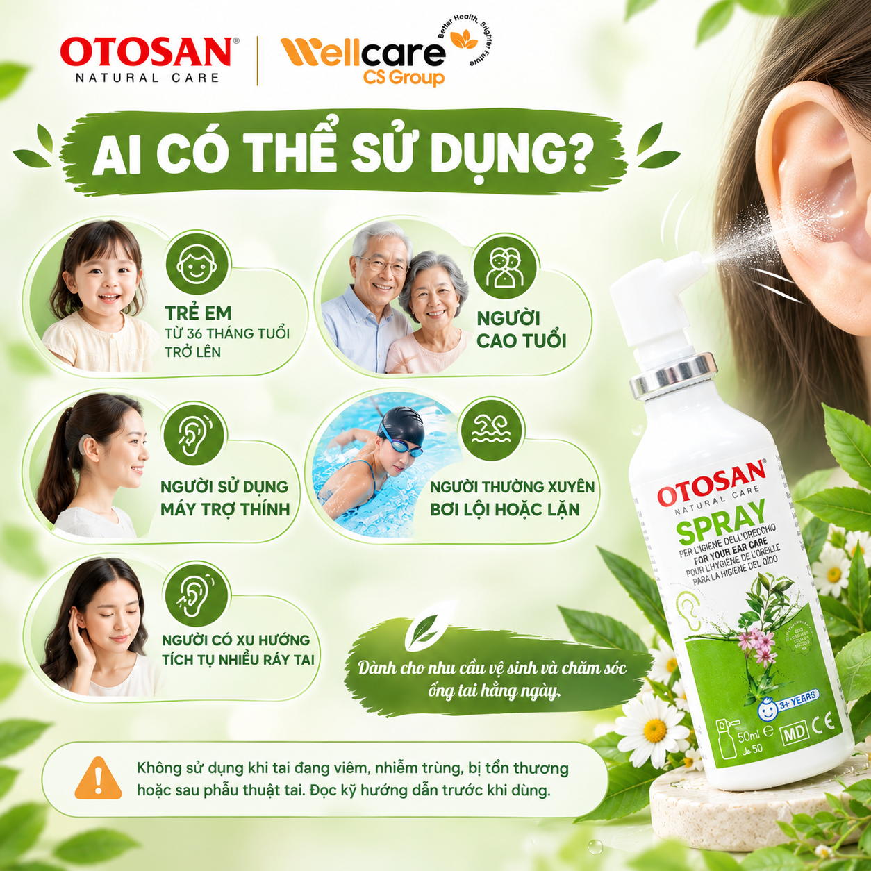 Dung dịch xịt rửa tai Otosan Spray - Chai 50ml - Ảnh 5