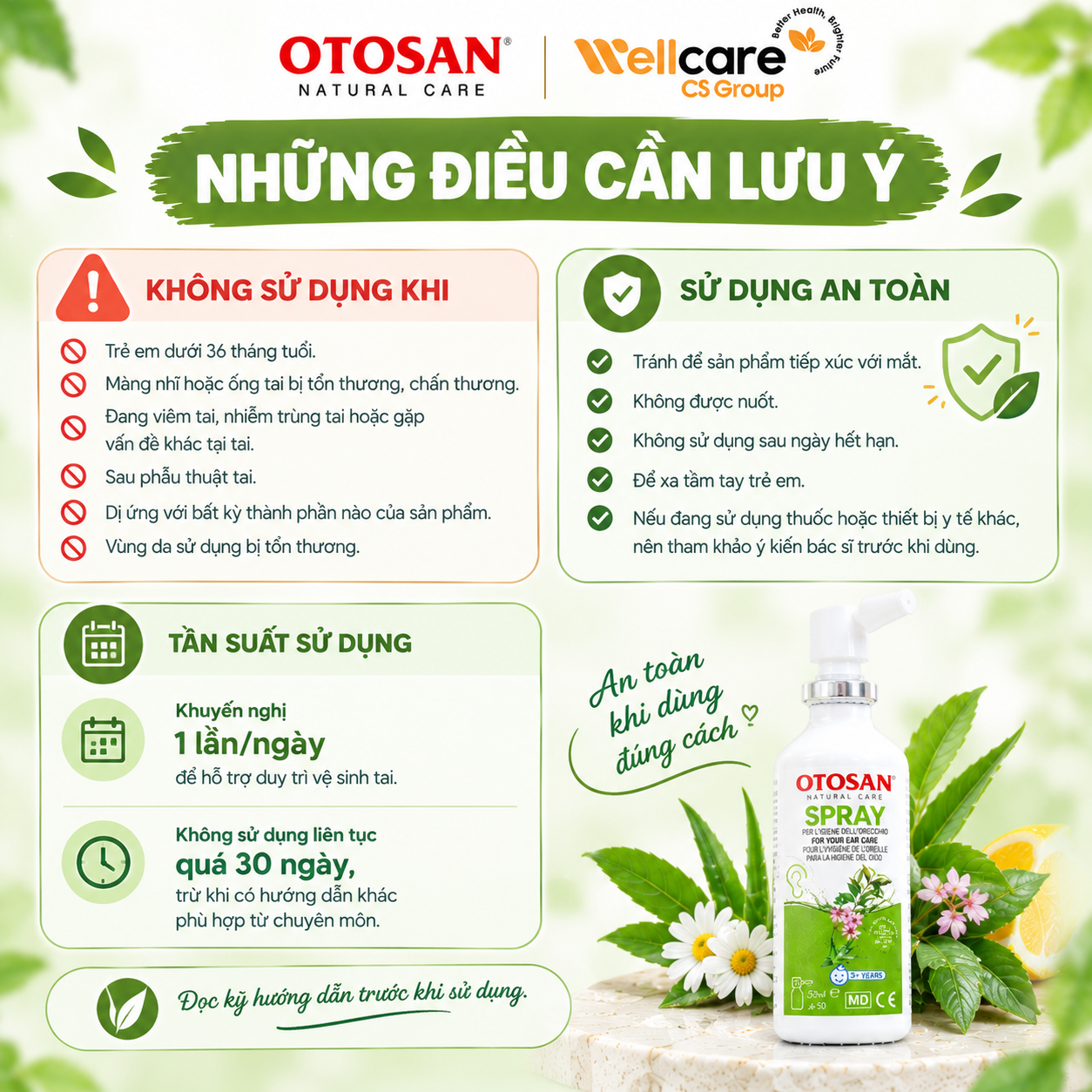 Dung dịch xịt rửa tai Otosan Spray - Chai 50ml - Ảnh 7